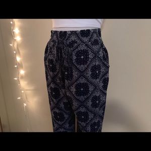 Blue Flowy/Belted Pants